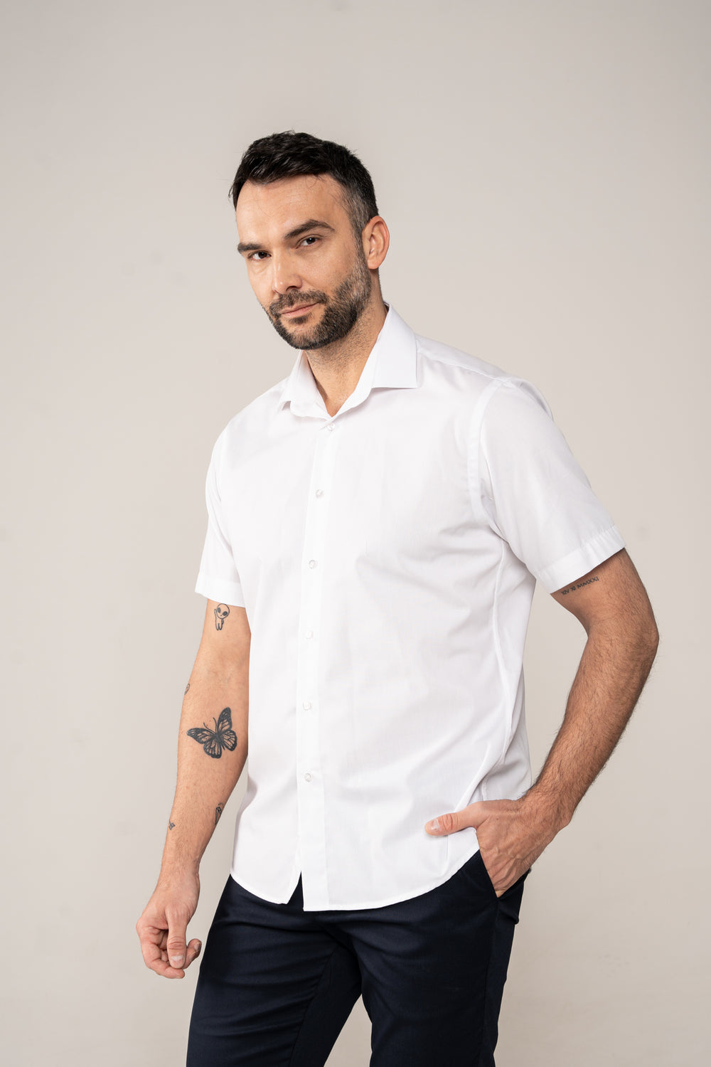 Klasična muška košulja kratak rukav bela