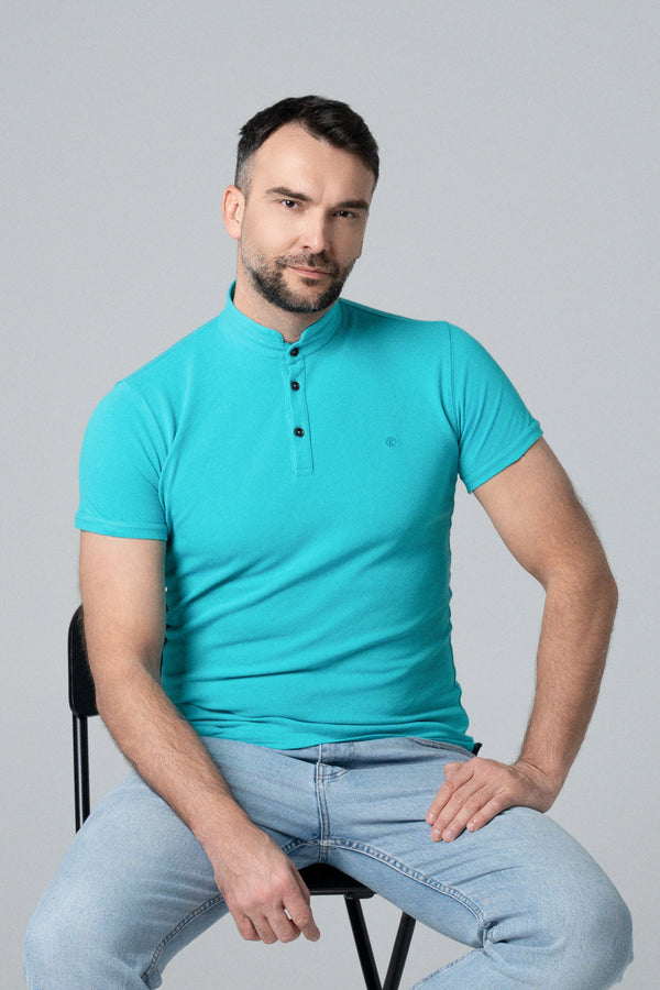 Muška polo majica ruska kragna zelena
