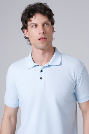 Muška polo majica klasična kragna sv plava