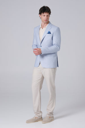 Muški sako 11/26 lan sv plavi