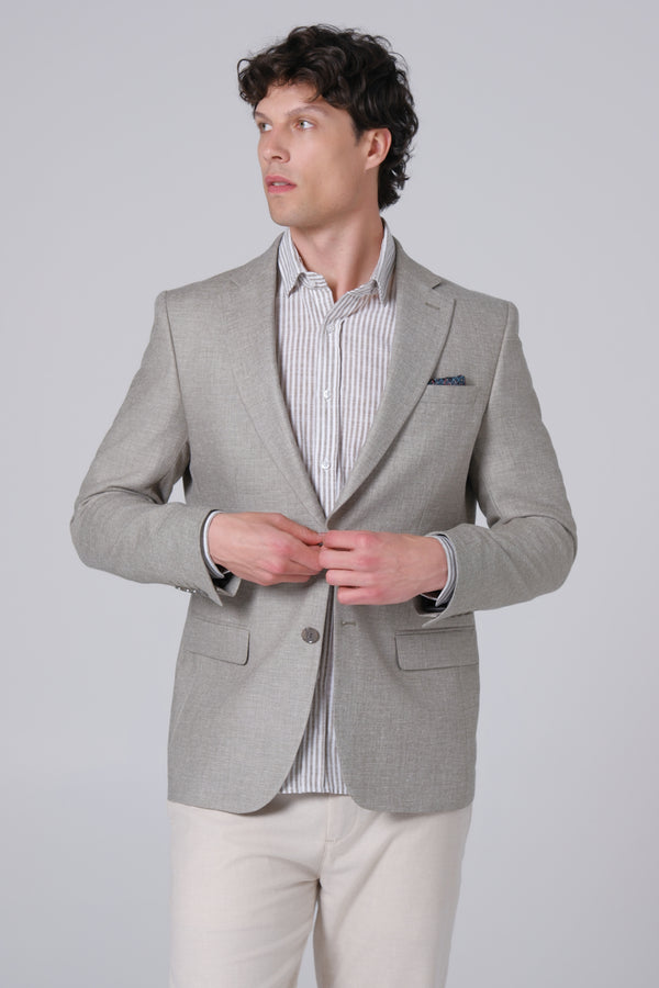 Muški sako 9/26 zeleni lan