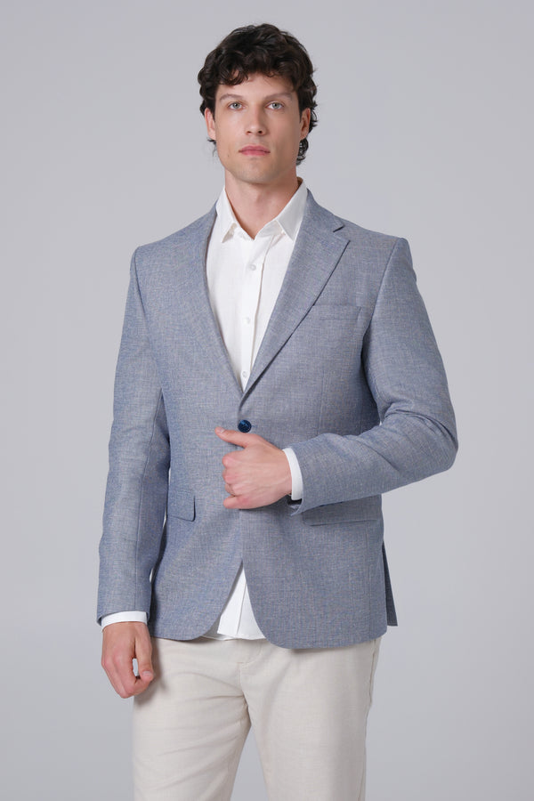 Muški sako 8/26 lan tamno plavi