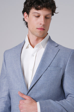 Muški sako 8/26 lan tamno plavi