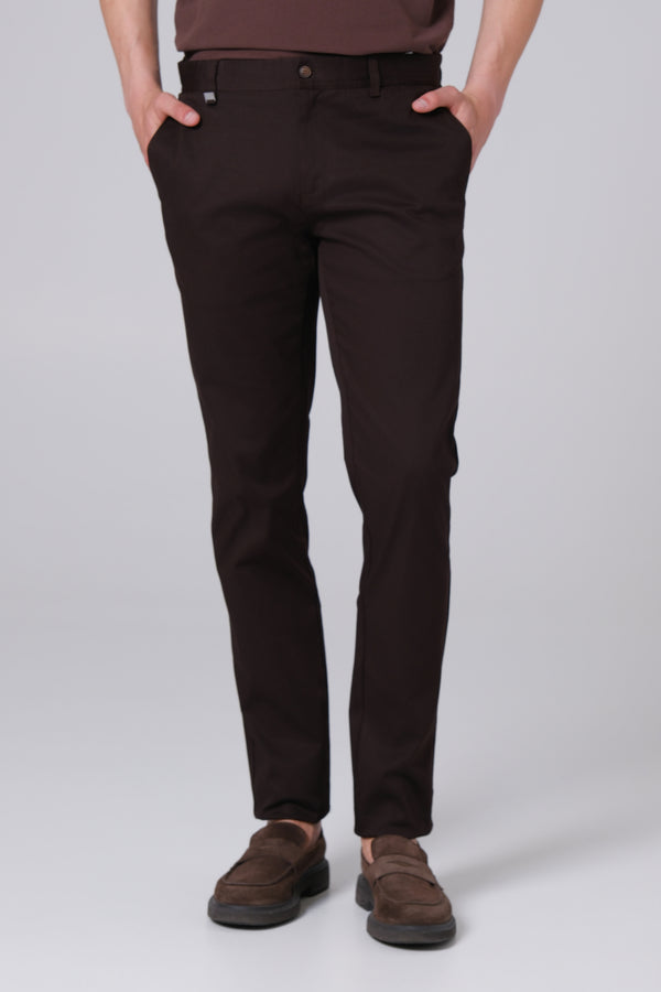 Muške pantalone SLIM FIT TAMNO braon