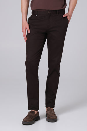 Muške pantalone SLIM FIT TAMNO braon