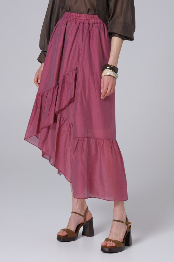 Ženska suknja sa faltama tensel pink 334326