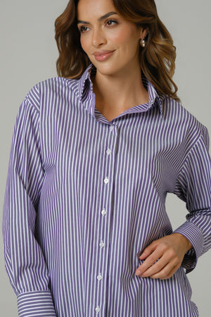 LJUBIČASTA PRUGA ženska oversize košulja