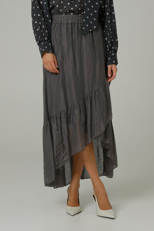 Ženska suknja sa faltama tensel siva 334326