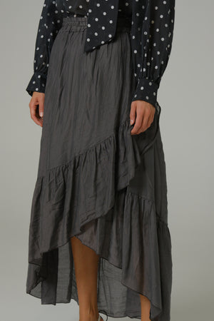 Ženska suknja sa faltama tensel siva 334326