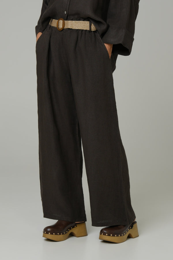 Ženske pantalone 100% LAN BRAON