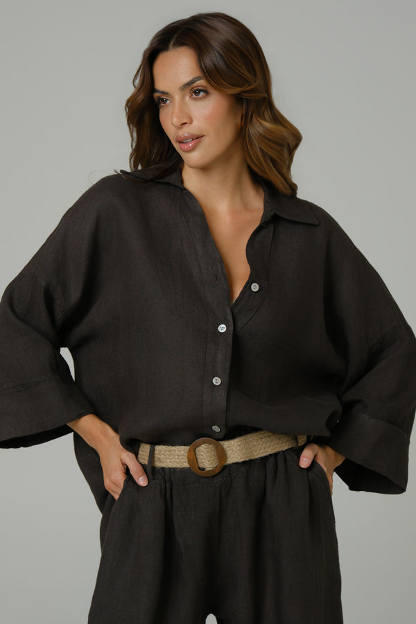 Ženska košulja 100% LAN  BRAON