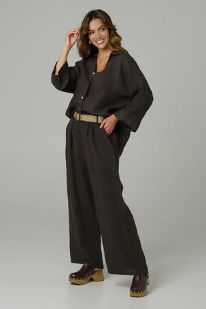 Ženska košulja 100% LAN  BRAON