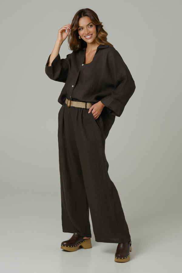 Ženska košulja 100% LAN  BRAON