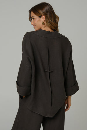 Ženska košulja 100% LAN  BRAON