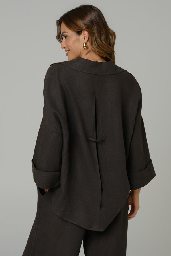 Ženska košulja 100% LAN  BRAON