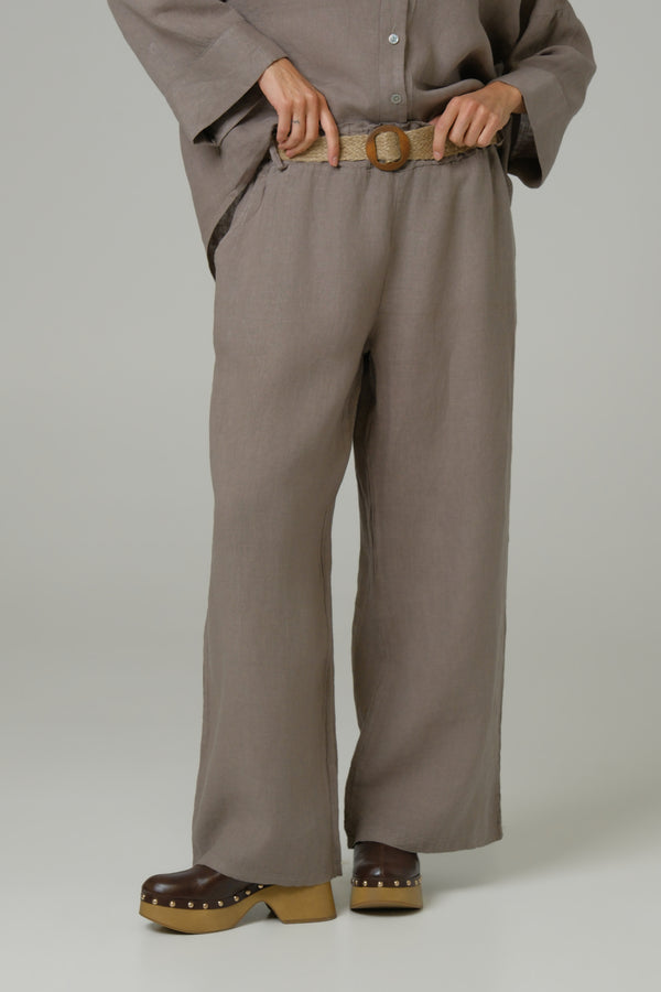 Ženske pantalone 100% LAN SIVE