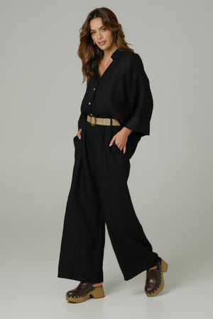 Ženska košulja 100% LAN  CRNA