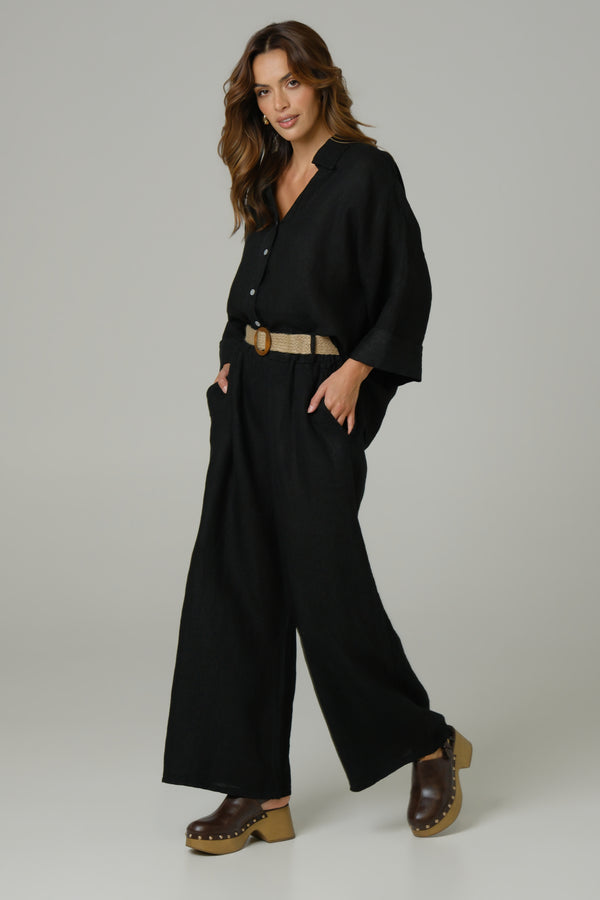 Ženska košulja 100% LAN  CRNA