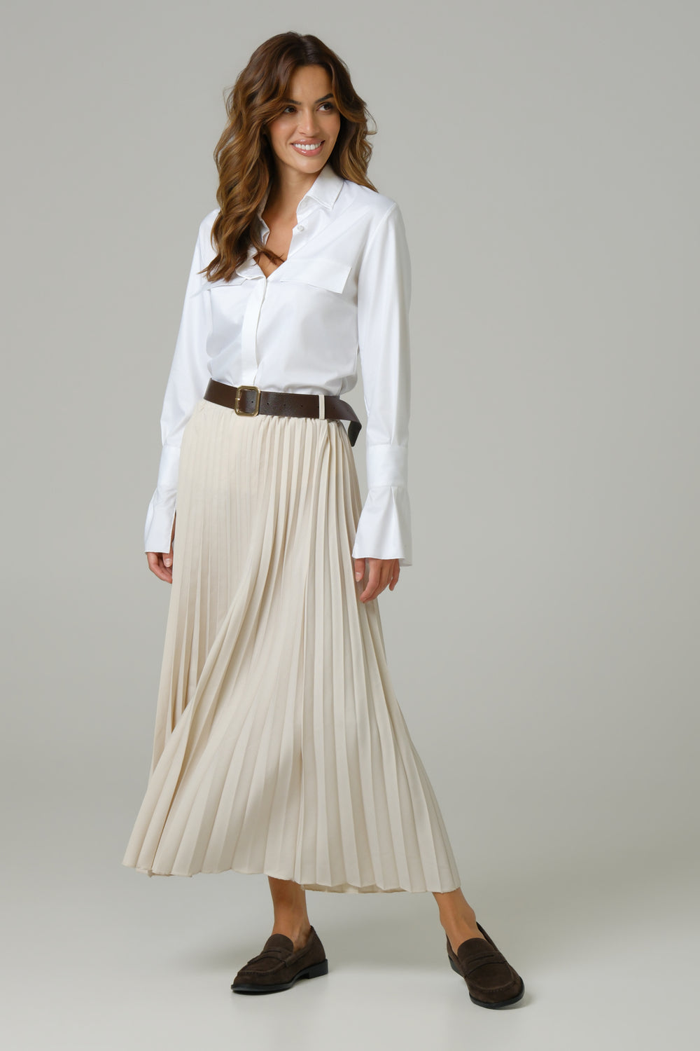 Ženska suknja plisirana bež 334226