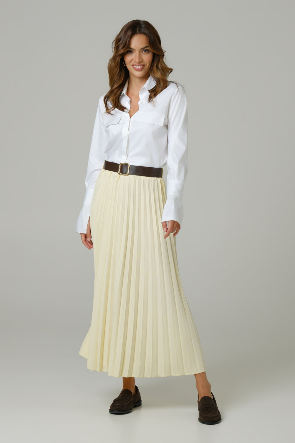 Ženska suknja plisirana žuta 334226