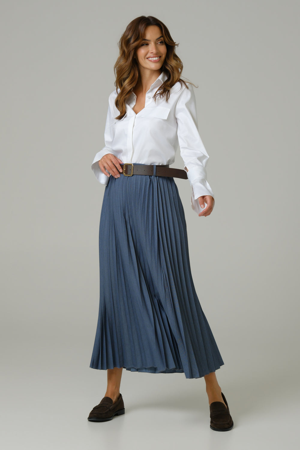 Ženska suknja plisirana plava 334226