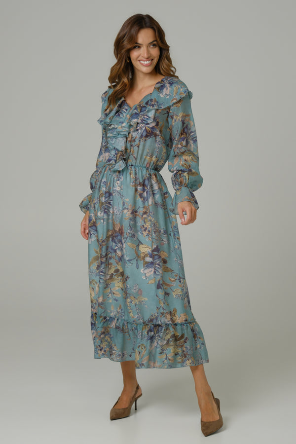 Talija ženska haljina plava D2