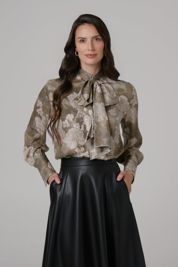 Ženska bluza sa mašnom zelena LIMITIRANA SERIJA