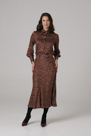 Ženska suknja braon roze tufna