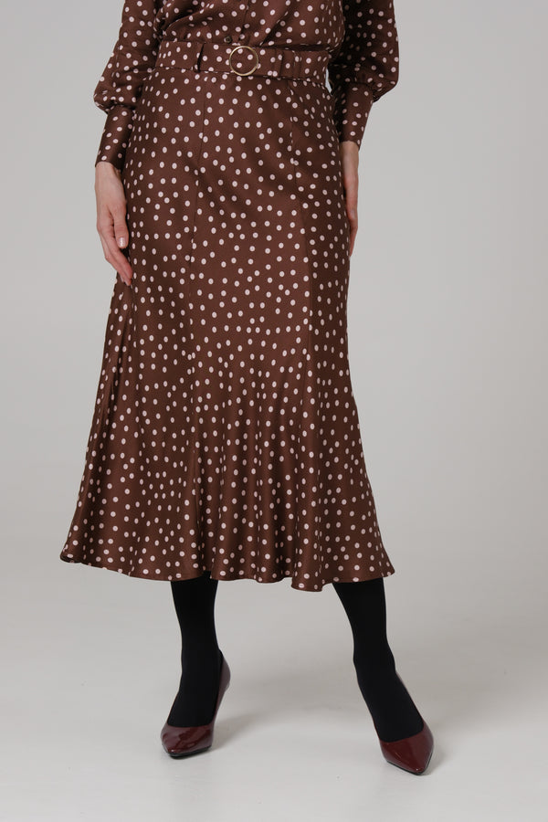 Ženska suknja braon roze tufna