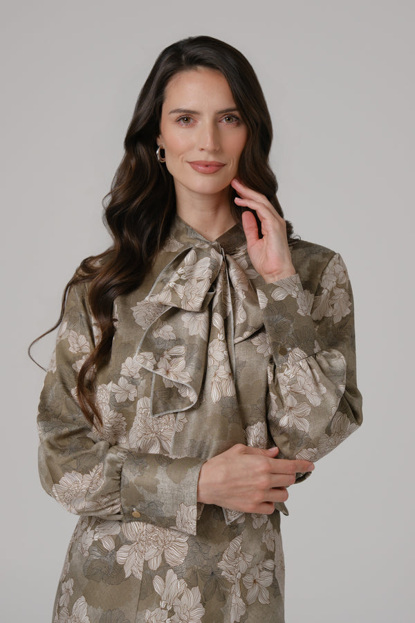 Ženska bluza sa mašnom zelena LIMITIRANA SERIJA