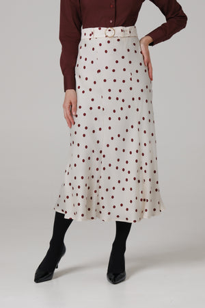 Ženska suknja bela bordo tufna