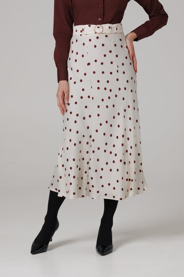 Ženska suknja bela bordo tufna