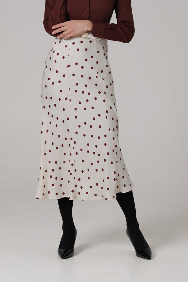 Ženska suknja bela bordo tufna