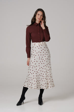 Ženska suknja bela bordo tufna