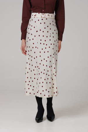 Ženska suknja bela bordo tufna