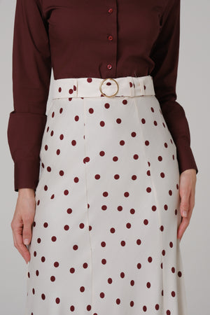 Ženska suknja bela bordo tufna
