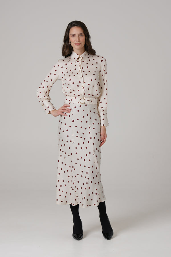 Ženska suknja bela bordo tufna