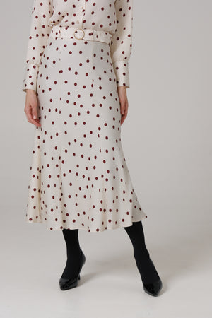 Ženska suknja bela bordo tufna