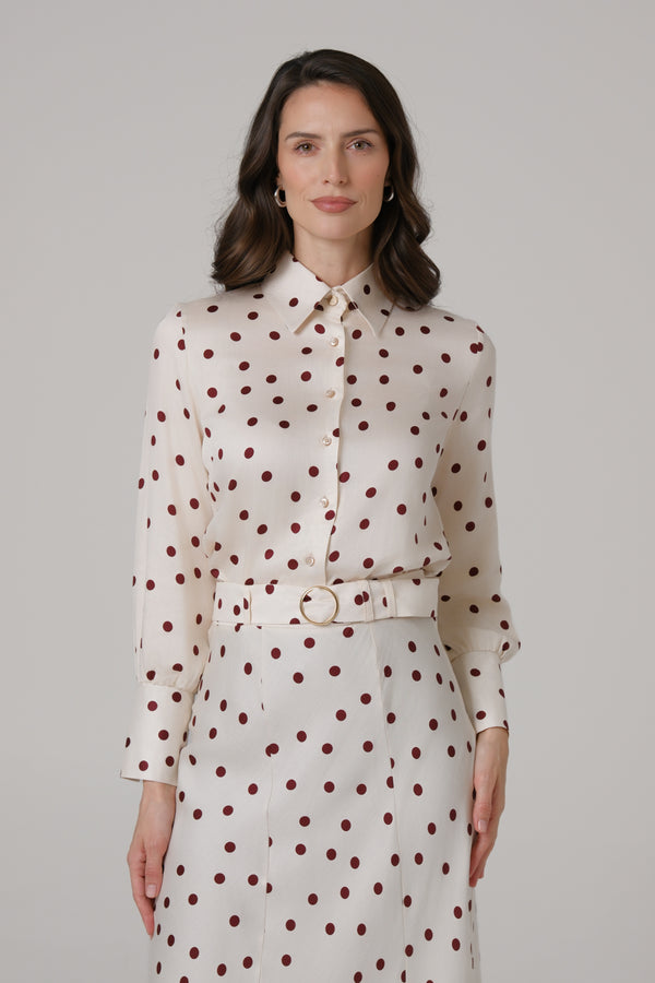 Ženska suknja bela bordo tufna