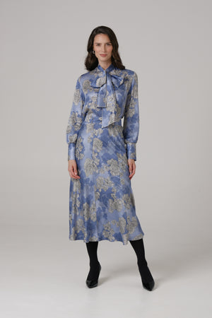 Ženska bluza sa mašnom plava LIMITIRANA SERIJA