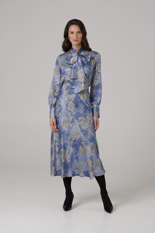 Ženska bluza sa mašnom plava LIMITIRANA SERIJA