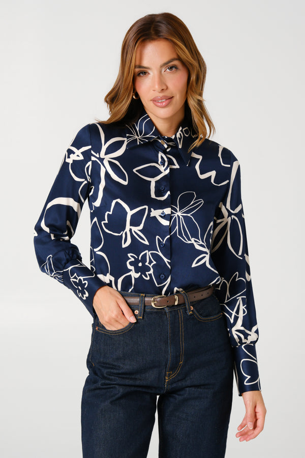 Ženska bluza teget 100 % viskoza
