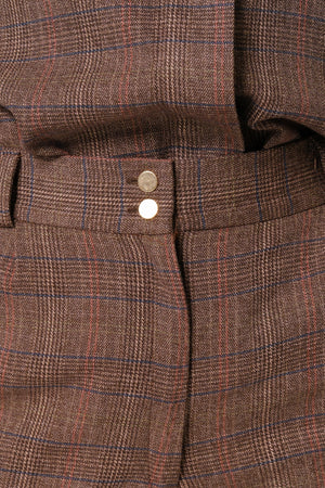 Ženske pantalone braon karo