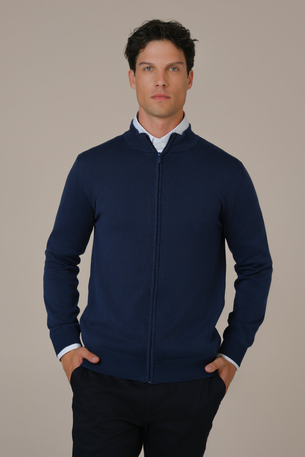 Muški džemper ZIP teget
