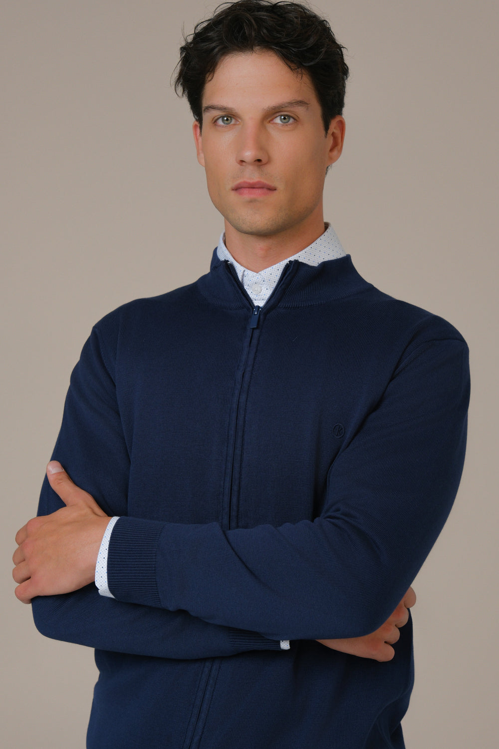 Muški džemper ZIP teget