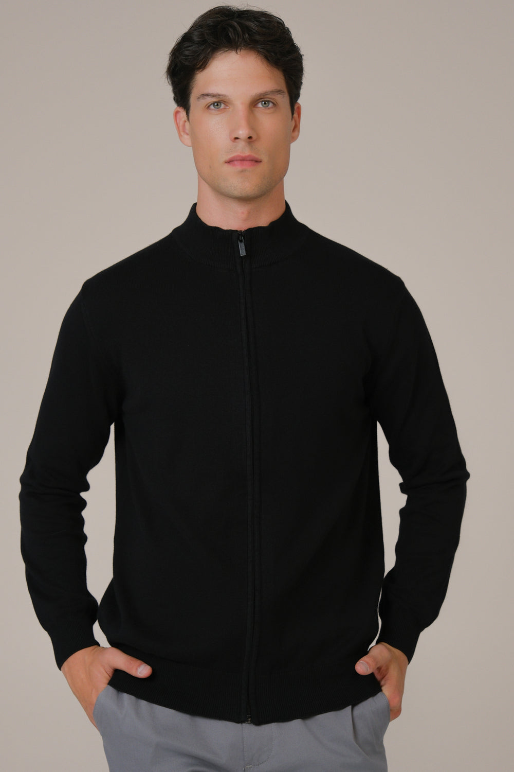 Muški džemper ZIP crni