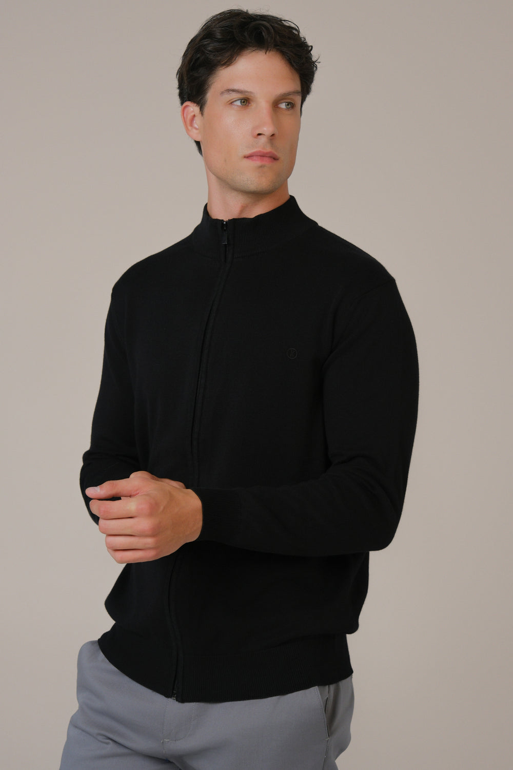 Muški džemper ZIP crni