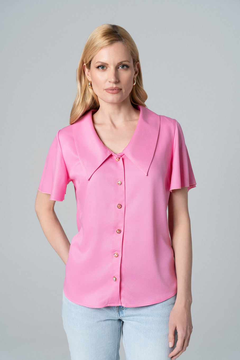 ŽENSKA BLUZA VISKOZA SVETLO ROZE