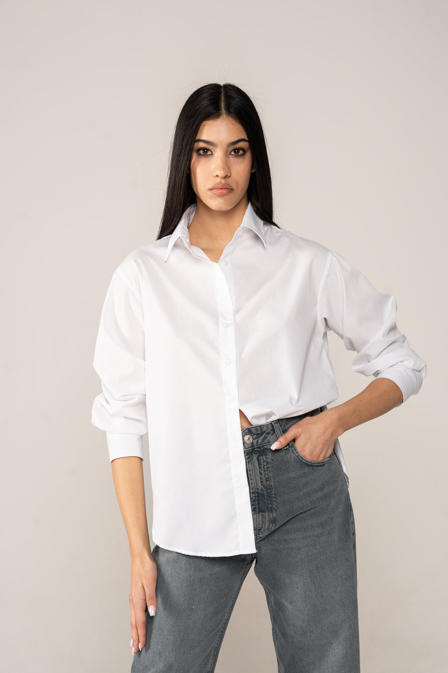 Kalina bela ženska oversize košulja