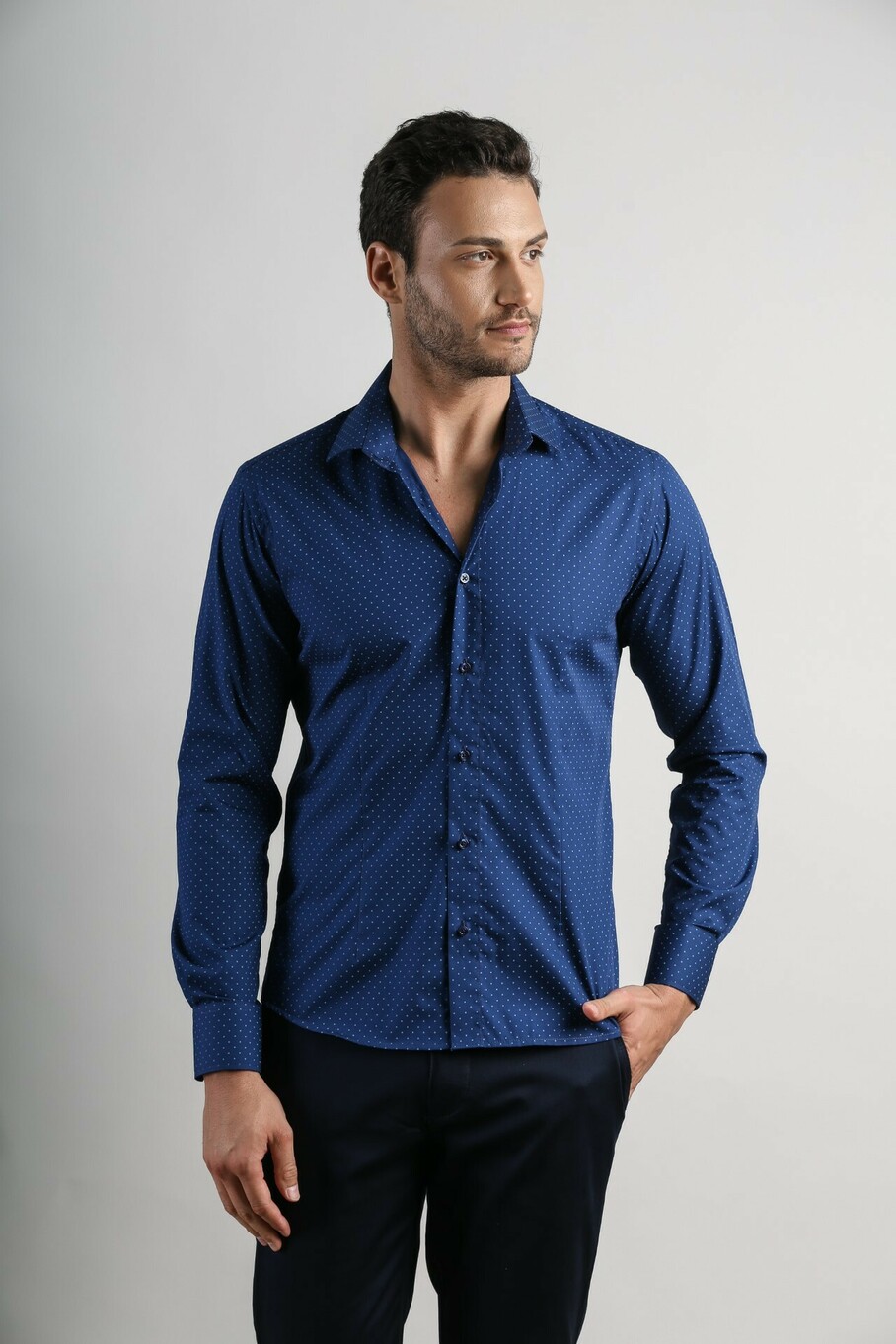 Jerez tamno plava muška košulja